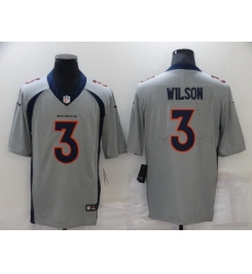 Men Denver Broncos 3 Russell Wilson Grey Stitched jersey Men Denver Broncos 3 Russell Wilson Grey Stitched jersey