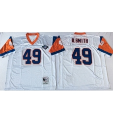 Men Denver Broncos 49 Dennis Smith White M&N Throwback Jersey Men Denver Broncos 49 Dennis Smith White M&N Throwback Jersey