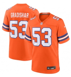 Men Denver Broncos 53 Randy Gradishar Orange Mile High Collection 1977 Throwback Stitched Jersey