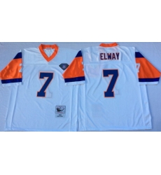 Men Denver Broncos 7 John Elway White M&N Throwback Jersey Men Denver Broncos 7 John Elway White M&N Throwback Jersey