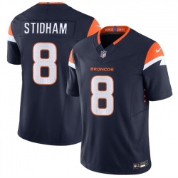 Men Denver Broncos 8 Jarrett Stidham Navy F U S E  Vapor Limited Stitched Football Jersey