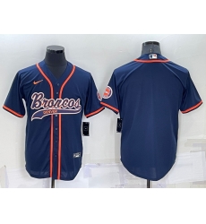 Men Denver Broncos Blank Navy Cool Base Stitched Baseball Jersey Men Denver Broncos Blank Navy Cool Base Stitched Baseball Jersey