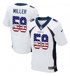 Men Nike Denver Broncos 58 Von Miller Elite White Road USA Flag Fashion NFL Jersey Men Nike Denver Broncos 58 Von Miller Elite White Road USA Flag Fashion NFL Jersey