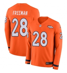Nike Broncos #28 Royce Freeman Orange Team Color Men Stitched NFL Limited Therma Long Sleeve Jersey Nike Broncos #28 Royce Freeman Orange Team Color Men Stitched NFL Limited Therma Long Sleeve Jersey