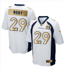 Nike Broncos #29 Bradley Roby White Mens Stitched NFL Game Super Bowl 50 Collection Jersey Nike Broncos #29 Bradley Roby White Mens Stitched NFL Game Super Bowl 50 Collection Jersey