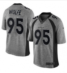 Nike Broncos #95 Derek Wolfe Gray Mens Stitched NFL Limited Gridiron Gray Jersey Nike Broncos #95 Derek Wolfe Gray Mens Stitched NFL Limited Gridiron Gray Jersey