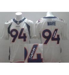 Nike Denver Broncos 94 DeMarcus Ware White Elite Signed NFL Jersey Nike Denver Broncos 94 DeMarcus Ware White Elite Signed NFL Jersey