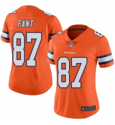 Broncos 87 Noah Fant Orange Women Stitched Football Limited Rush Jersey Broncos 87 Noah Fant Orange Women Stitched Football Limited Rush Jersey
