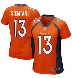 Nike Broncos #13 Trevor Siemian Orange Team Color Womens Stitched NFL New Elite Jersey Nike Broncos #13 Trevor Siemian Orange Team Color Womens Stitched NFL New Elite Jersey