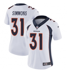 Nike Broncos #31 Justin Simmons White Womens Stitched NFL Vapor Untouchable Limited Jersey Nike Broncos #31 Justin Simmons White Womens Stitched NFL Vapor Untouchable Limited Jersey