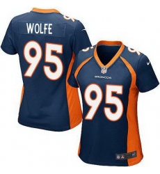 Nike Broncos #95 Derek Wolfe Blue Alternate Womens Stitched NFL New Elite Jersey Nike Broncos #95 Derek Wolfe Blue Alternate Womens Stitched NFL New Elite Jersey