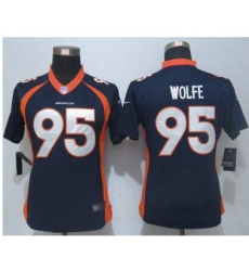 Nike Broncos #95 Derek Wolfe Blue Alternate Womens Stitched NFL New Limited Jersey Nike Broncos #95 Derek Wolfe Blue Alternate Womens Stitched NFL New Limited Jersey