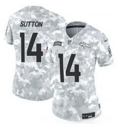 Women Denver Broncos 14 Courtland Sutton 2024 F U S E Arctic Camo Salute To Service Limited Stitched Jersey Women Denver Broncos 14 Courtland Sutton 2024 F U S E Arctic Camo Salute To Service Limited Stitched Jersey