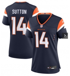 Women Denver Broncos 14 Courtland Sutton Navy 2024 F U S E Vapor Limited Stitched Football Jersey Women Denver Broncos 14 Courtland Sutton Navy 2024 F U S E Vapor Limited Stitched Football Jersey