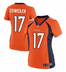 Women Denver Broncos #17 Brock osweiler Orange Stitched NFL Jersey Women Denver Broncos #17 Brock osweiler Orange Stitched NFL Jersey