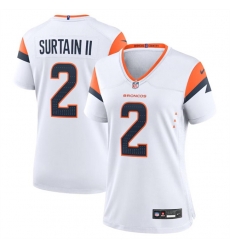Women Denver Broncos 2 Pat Surtain II White 2024 Stitched Jersey