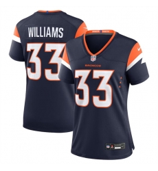 Women Denver Broncos 33 Javonte Williams Navy 2024 Alternate Stitched Jersey Women Denver Broncos 33 Javonte Williams Navy 2024 Alternate Stitched Jersey
