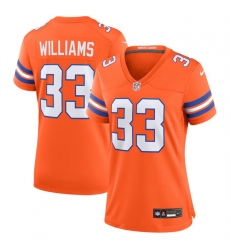Women Denver Broncos 33 Javonte Williams Orange Mile High Collection 1977 Throwback Stitched Jersey Women Denver Broncos 33 Javonte Williams Orange Mile High Collection 1977 Throwback Stitched Jersey