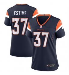 Women Denver Broncos 37 Audric Estime Navy 2024 Alternate Stitched Jersey Women Denver Broncos 37 Audric Estime Navy 2024 Alternate Stitched Jersey