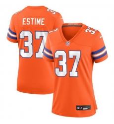 Women Denver Broncos 37 Audric Estime Orange Mile High Collection 1977 Throwback Stitched Jersey Women Denver Broncos 37 Audric Estime Orange Mile High Collection 1977 Throwback Stitched Jersey