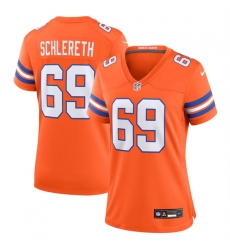 Women Denver Broncos 69 Mark Schlereth Orange Mile High Collection 1977 Throwback Stitched Jersey Women Denver Broncos 69 Mark Schlereth Orange Mile High Collection 1977 Throwback Stitched Jersey