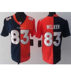 Women Nike Denver Broncos 83 Wes Welker Orange Blue Split NFL Jerseys Women Nike Denver Broncos 83 Wes Welker Orange Blue Split NFL Jerseys