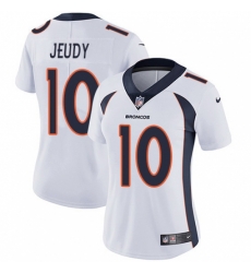Women's Denver Broncos #10 Jerry Jeudy White Stitched Vapor Untouchable Limited Jersey Women's Denver Broncos #10 Jerry Jeudy White Stitched Vapor Untouchable Limited Jersey