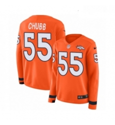 Womens Nike Denver Broncos 55 Bradley Chubb Limited Orange Therma Long Sleeve NFL Jersey Womens Nike Denver Broncos 55 Bradley Chubb Limited Orange Therma Long Sleeve NFL Jersey