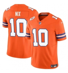 Youth Denver Broncos 10 Bo Nix Orange F U S E Mile High Collection 1977 Throwback Vapor Limited Stitched Football Jersey Youth Denver Broncos 10 Bo Nix Orange F U S E Mile High Collection 1977 Throwback Vapor Limited Stitched Football Jersey
