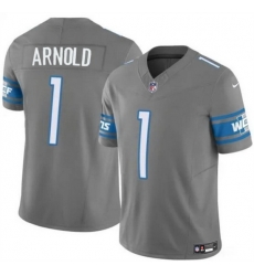Men Detroit Lions 1 Terrion Arnold Grey 2024 Draft F U S E Vapor Untouchable Limited Stitched Jersey Men Detroit Lions 1 Terrion Arnold Grey 2024 Draft F U S E Vapor Untouchable Limited Stitched Jersey