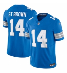 Men Detroit Lions 14 Amon Ra St Brown Blue 2024 F U S E Vapor Limited Stitched Jersey X