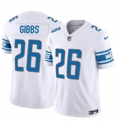 Men Detroit Lions 26 Jahmyr Gibbs White 2023 F U S E Vapor Untouchable Limited Stitched Football Jersey Men Detroit Lions 26 Jahmyr Gibbs White 2023 F U S E Vapor Untouchable Limited Stitched Football Jersey