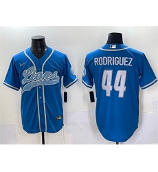 Men Detroit Lions 44 Malcolm Rodriguez Blue Cool Base Stitched Baseball Jersey Men Detroit Lions 44 Malcolm Rodriguez Blue Cool Base Stitched Baseball Jersey