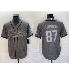 Men Detroit Lions 87 Sam LaPorta Grey Cool Base Stitched Baseball Jerseys Men Detroit Lions 87 Sam LaPorta Grey Cool Base Stitched Baseball Jerseys