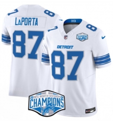 Men Detroit Lions 87 Sam LaPorta White 2024 NFC North Champions F U S E Vapor Limited Stitched Jersey Men Detroit Lions 87 Sam LaPorta White 2024 NFC North Champions F U S E Vapor Limited Stitched Jersey