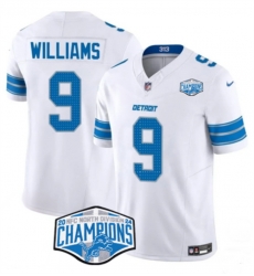 Men Detroit Lions 9 Jameson Williams White 2024 NFC North Champions F U S E Vapor Limited Stitched Jersey Men Detroit Lions 9 Jameson Williams White 2024 NFC North Champions F U S E Vapor Limited Stitched Jersey