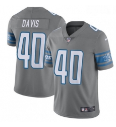 Men Nike Detroit Lions 40 Jarrad Davis Limited Steel Rush Vapor Untouchable NFL Jersey Men Nike Detroit Lions 40 Jarrad Davis Limited Steel Rush Vapor Untouchable NFL Jersey