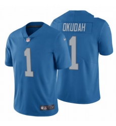 Men Nike Lions 1 Jeff Okudah Blue Vapor Jersey 2020 NFL Draft Men Nike Lions 1 Jeff Okudah Blue Vapor Jersey 2020 NFL Draft