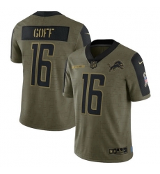 Men's Detroit Lions Jared Goff Nike Olive 2021 Salute To Service Limited Player Jersey Men's Detroit Lions Jared Goff Nike Olive 2021 Salute To Service Limited Player Jersey