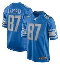 Men's Nike Sam Laporta Blue Detroit Lions Team Game Jersey Men's Nike Sam Laporta Blue Detroit Lions Team Game Jersey