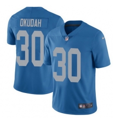 Nike Lions 30 Jeff Okudah Blue Throwback Men Stitched NFL Vapor Untouchable Limited Jersey Nike Lions 30 Jeff Okudah Blue Throwback Men Stitched NFL Vapor Untouchable Limited Jersey