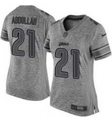 Nike Lions #21 Ameer Abdullah Gray Womens Stitched NFL Limited Gridiron Gray Jersey Nike Lions #21 Ameer Abdullah Gray Womens Stitched NFL Limited Gridiron Gray Jersey