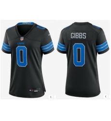 Women Detroit Lions 0 Jahmyr Gibbs Black 2024 F U S E 2nd Alternate Vapor Limited Stitched Jersey