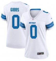 Women Detroit Lions 0 Jahmyr Gibbs White 2024 F U S E 2nd Alternate Vapor Limited Stitched Jersey
