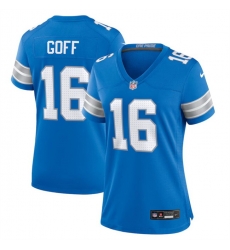 Women Detroit Lions 16 Jared Goff Blue Stitched Jersey Women Detroit Lions 16 Jared Goff Blue Stitched Jersey