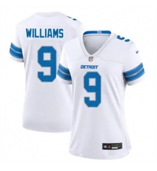 Women Detroit Lions 9 Jameson Williams White 2024 F U S E Vapor Limited Stitched Jersey Women Detroit Lions 9 Jameson Williams White 2024 F U S E Vapor Limited Stitched Jersey