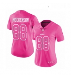 Womens Detroit Lions 88 TJ Hockenson Limited Pink Rush Fashion Football Jersey Womens Detroit Lions 88 TJ Hockenson Limited Pink Rush Fashion Football Jersey