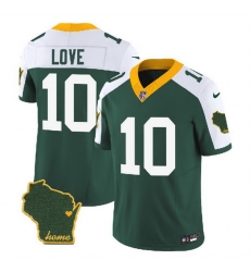 Men Green Bay Packers 10 Jordan Love Green White 2023 F U S E Home Patch Vapor Untouchable Limited Stitched Jersey Men Green Bay Packers 10 Jordan Love Green White 2023 F U S E Home Patch Vapor Untouchable Limited Stitched Jersey