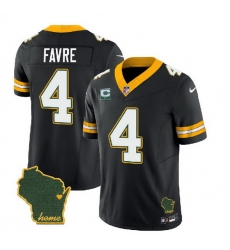 Men Green Bay Packers 4 Brett Favre Black 2023 F U S E Home Patch And 1 Star C Patch Vapor Untouchable Limited Stitched Jersey Men Green Bay Packers 4 Brett Favre Black 2023 F U S E Home Patch And 1 Star C Patch Vapor Untouchable Limited Stitched Jersey