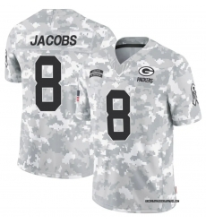 Men Green Bay Packers #8 Josh Jacobs 2024 Arctic Camo Salute To Service Limited Stitched Football Jersey Men Green Bay Packers #8 Josh Jacobs 2024 Arctic Camo Salute To Service Limited Stitched Football Jersey